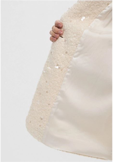 Giaccone Ranch Color Burro in Jersey Bouclé con Paillettes EMME DI MARELLA | Giaccone | RANCH001