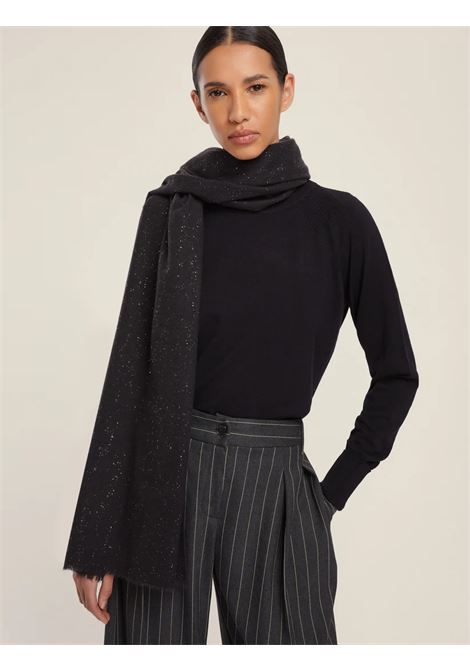 Stola Rinvio nera in Tessuto con Filo di Lurex e Frange EMME DI MARELLA | Stola | RINVIO003