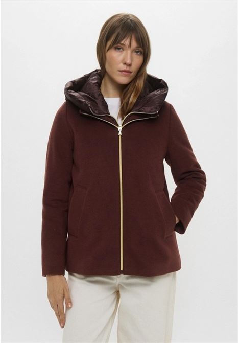 Giaccone Sorriso in Panno Soft Imbottito con Cappuccio bordeaux EMME DI MARELLA | Piumino | SORRISO007