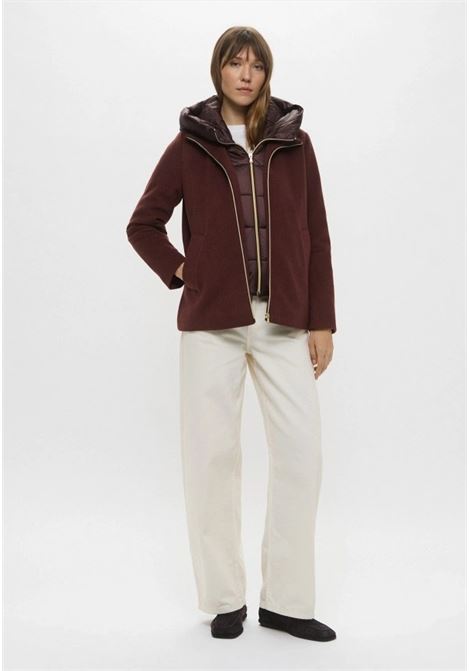 Giaccone Sorriso in Panno Soft Imbottito con Cappuccio bordeaux EMME DI MARELLA | Piumino | SORRISO007