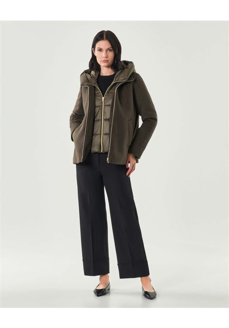 Giaccone Sorriso in Panno Soft Imbottito con Cappuccio cachi EMME DI MARELLA | Piumino | SORRISO009