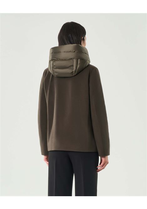 Giaccone Sorriso in Panno Soft Imbottito con Cappuccio cachi EMME DI MARELLA | Piumino | SORRISO009