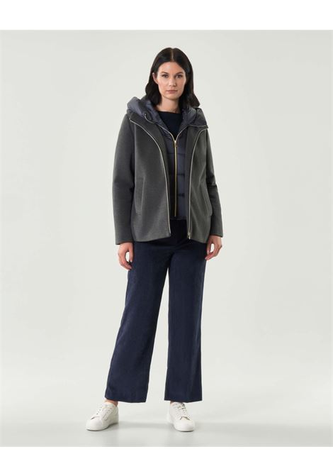 PiuminoSorriso in Panno Soft Imbottito Grigio Chiaro con Cappuccio EMME DI MARELLA | Piumino | SORRISO010