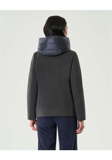 PiuminoSorriso in Panno Soft Imbottito Grigio Chiaro con Cappuccio EMME DI MARELLA | Piumino | SORRISO010