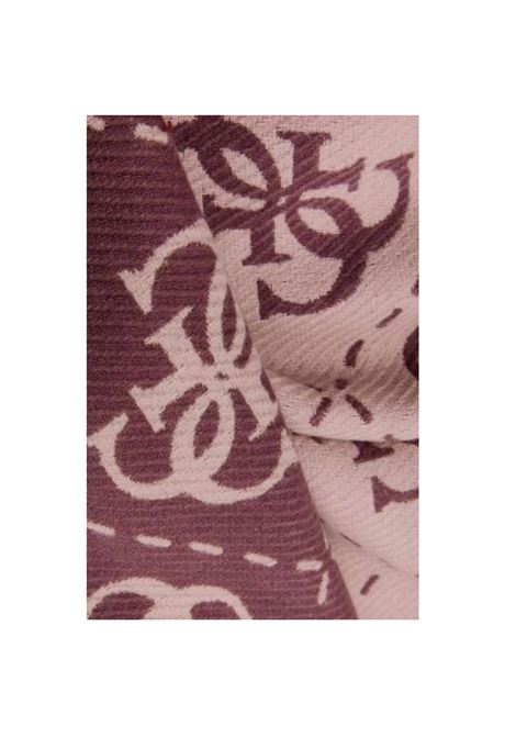 Sciarpa Mogly  vinaccio con Monogram All-Over e Frange GUESS | Sciarpa | AW5217VIS03GRP