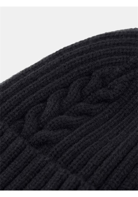 Cappello Knitted Beanie Nero in Maglia a Coste con Lettera G GUESS | Cappello | AW5381POL01BLA