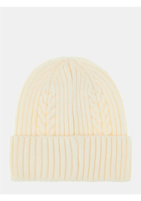 Cappello Knitted Beanie bianco in Maglia a Coste con Lettera G GUESS | Cappello | AW5381POL01WHITE