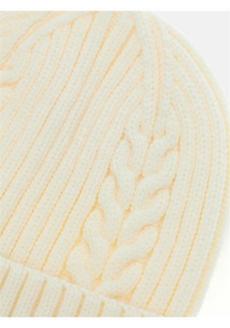 Cappello Knitted Beanie bianco in Maglia a Coste con Lettera G GUESS | Cappello | AW5381POL01WHITE