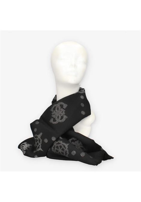 Sciarpa Zalina Nera con Monogram All-Over GUESS | Sciarpa | AW5408POL03BLA