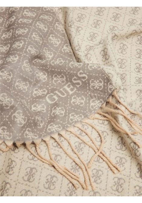 Sciarpa grigia con Monogram Beige e Frange GUESS | Sciarpa | AW5423POL03GRY