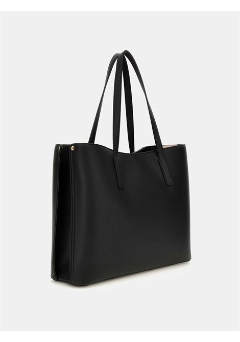 Shopper Meridian II Girlfriend Tote Nera in Similpelle con Charm GUESS | Borsa | HWBG6974230BLA