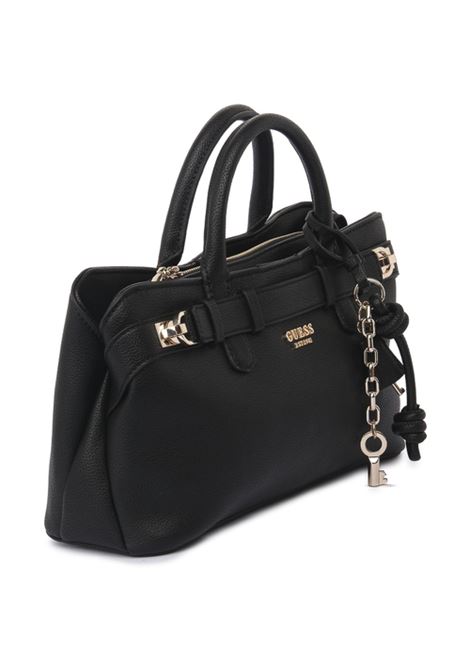 Borsa Gregoria Girlfriend Satchel Nera con Dettagli Dorati GUESS | Borsa | HWBG8546060BLA