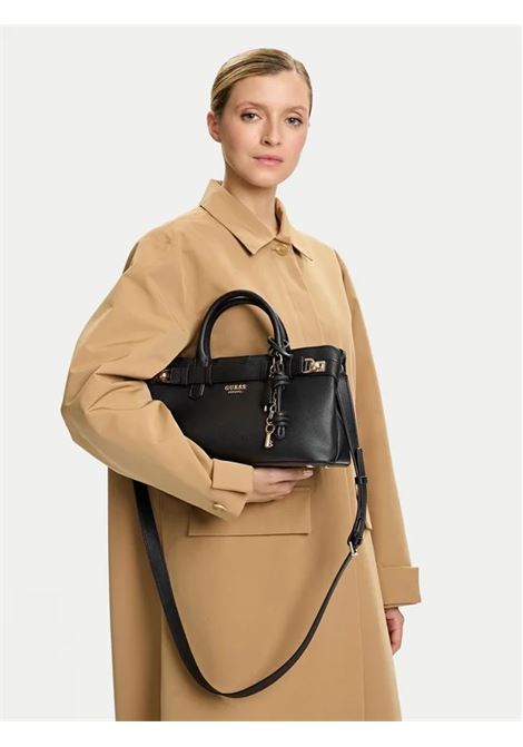 Borsa Gregoria Girlfriend Satchel Nera con Dettagli Dorati GUESS | Borsa | HWBG8546060BLA