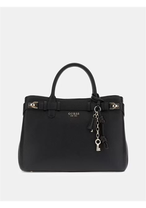Borsa Gregoria LRG Girlfriend Satchel Nera con Dettagli Dorati GUESS | Borsa | HWBG8546070BLA