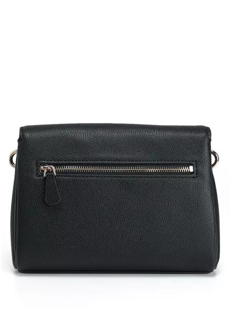 Borsa Gregoria Flap Crossbody Nera in Similpelle con Dettagli Dorati GUESS | Borsa | HWBG8546200BLA