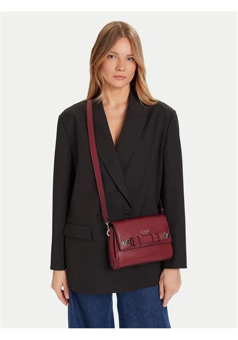 Borsa Gregoria Flap Crossbody rossa in Similpelle con Dettagli Dorati GUESS | Borsa | HWBG8546200RED
