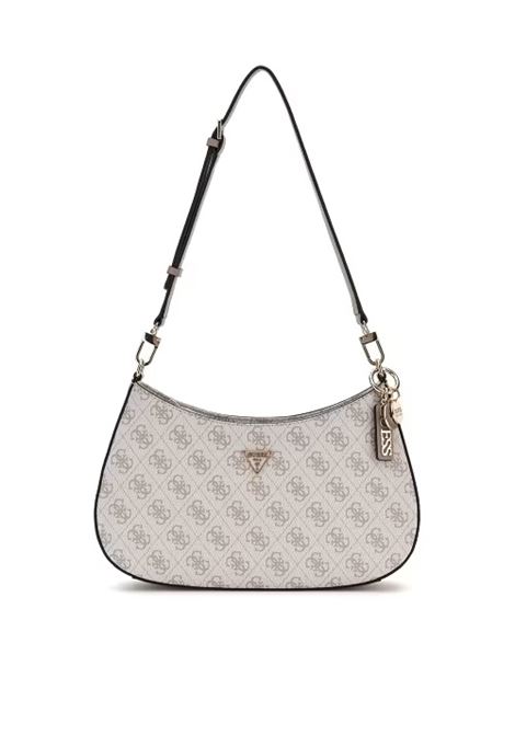 Borsa a spalla Noelle II Top Zip Shoulder Bag Dark Taupe con Logo GUESS | Borsa | HWBG9672180DKO
