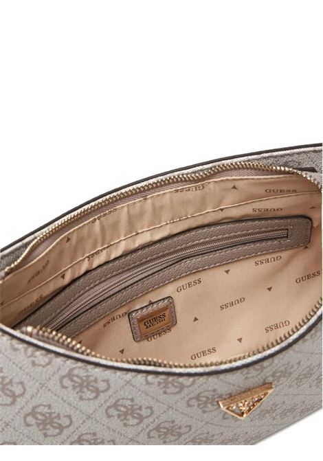 Borsa a spalla Noelle II Top Zip Shoulder Bag Dark Taupe con Logo GUESS | Borsa | HWBG9672180DKO