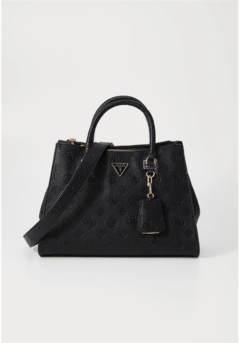 Borsa Cresidia II Society Satchel Nera con Logo Monogram 4G GUESS | Borsa | HWPD9888070BLO