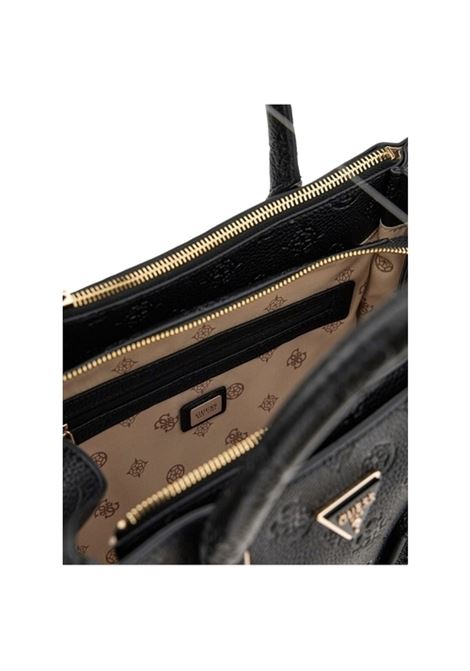 Borsa Cresidia II Society Satchel Nera con Logo Monogram 4G GUESS | Borsa | HWPD9888070BLO