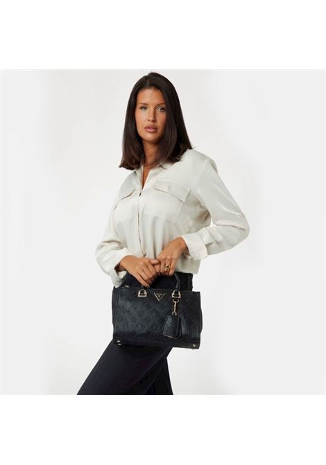 Borsa Cresidia II Society Satchel Nera con Logo Monogram 4G GUESS | Borsa | HWPD9888070BLO
