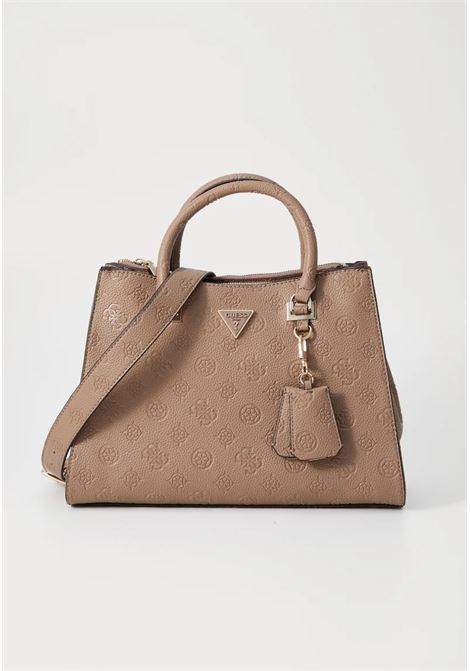Borsa Cresidia II Society Satchel dark taupe con Logo Monogram 4G GUESS | Borsa | HWPD9888070DKO