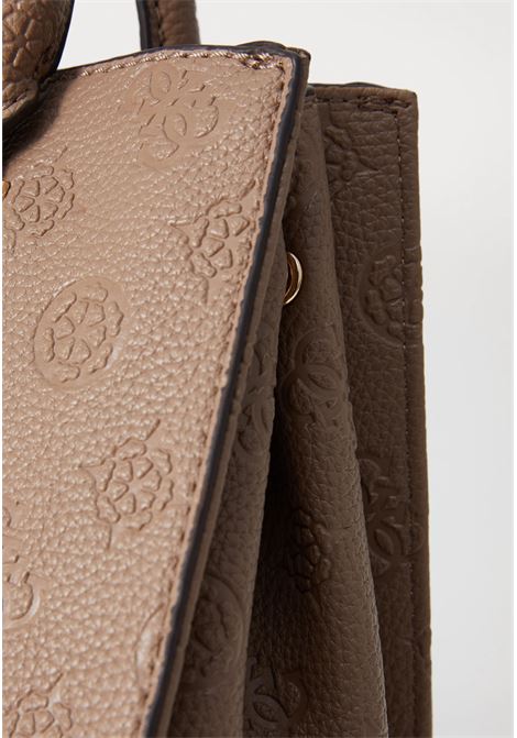 Borsa Cresidia II Society Satchel dark taupe con Logo Monogram 4G GUESS | Borsa | HWPD9888070DKO