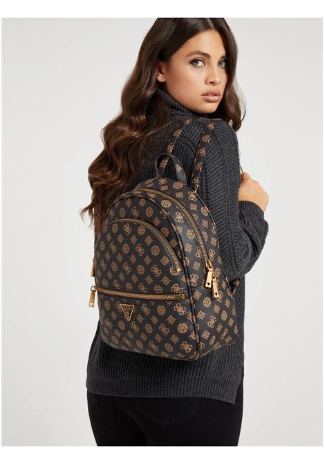 Zaino Manhattan II Large Backpack Mocha in Simil Pelle GUESS | Zaino | HWPG7118330MLO