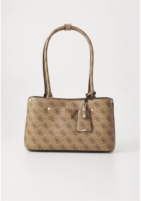 Borsa a spalla Meridian II Shoulder Satchel beige latte GUESS | Borsa | HWSG6974090LTL