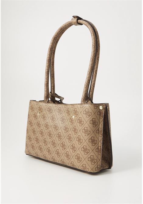 Borsa a spalla Meridian II Shoulder Satchel beige latte GUESS | Borsa | HWSG6974090LTL