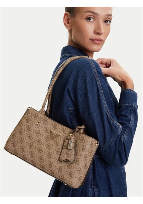 Borsa a spalla Meridian II Shoulder Satchel beige latte GUESS | Borsa | HWSG6974090LTL