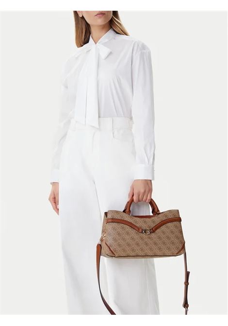 Borsa a Mano Dea Girlfriend Satchel Latte con Monogram e Tracolla GUESS | Borsa | HWSG7993060LTL