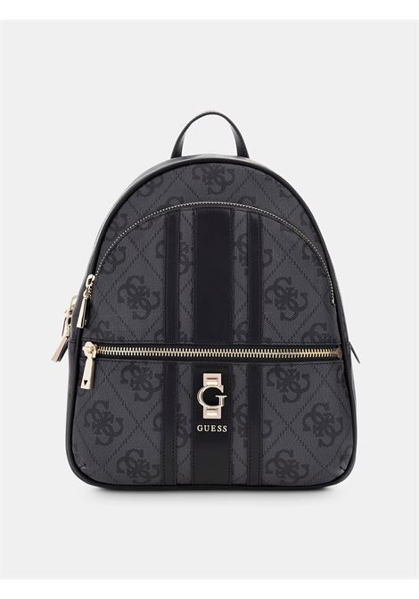 Zaino Erenia 4G Nero in Similpelle con Logo All-Over e Dettagli Oro GUESS | Zaino | HWSO7838330CLO