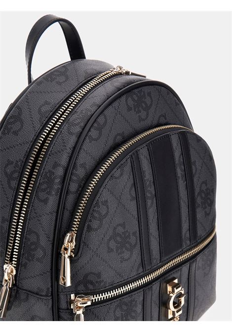 Zaino Erenia 4G Nero in Similpelle con Logo All-Over e Dettagli Oro GUESS | Zaino | HWSO7838330CLO