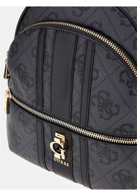 Zaino Erenia 4G Nero in Similpelle con Logo All-Over e Dettagli Oro GUESS | Zaino | HWSO7838330CLO