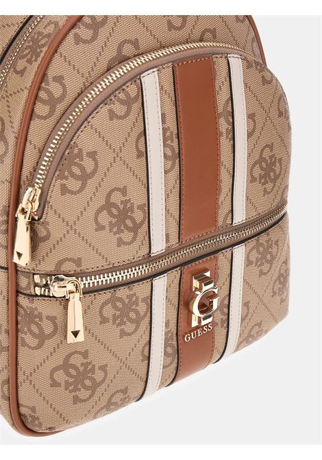 Zaino Erenia 4G marrone chiaro in Similpelle con Logo e Dettagli Oro GUESS | Zaino | HWSO7838330LTL