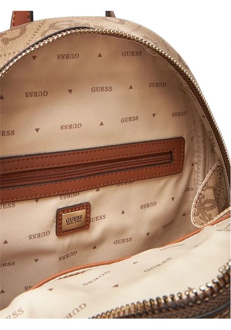 Zaino Erenia 4G marrone chiaro in Similpelle con Logo e Dettagli Oro GUESS | Zaino | HWSO7838330LTL