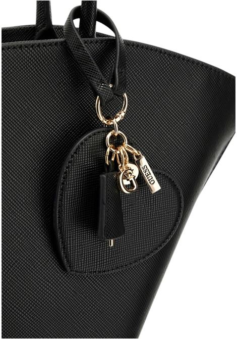 Borsa a spalla nera Bolena con Charm Cuore e Logo GUESS | Borsa | HWZG9207090BLA
