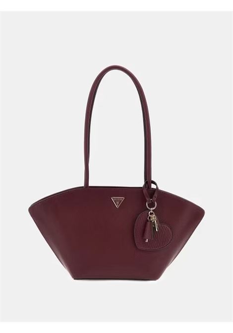 Borsa a spalla color vino Bolena con Charm Cuore e Logo GUESS | Borsa | HWZG9207090WIN