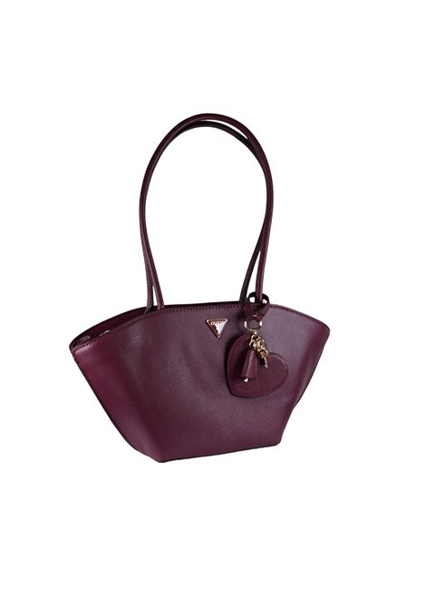 Borsa a spalla color vino Bolena con Charm Cuore e Logo GUESS | Borsa | HWZG9207090WIN