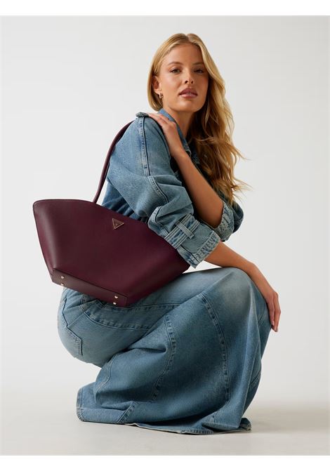 Borsa a spalla color vino Bolena con Charm Cuore e Logo GUESS | Borsa | HWZG9207090WIN