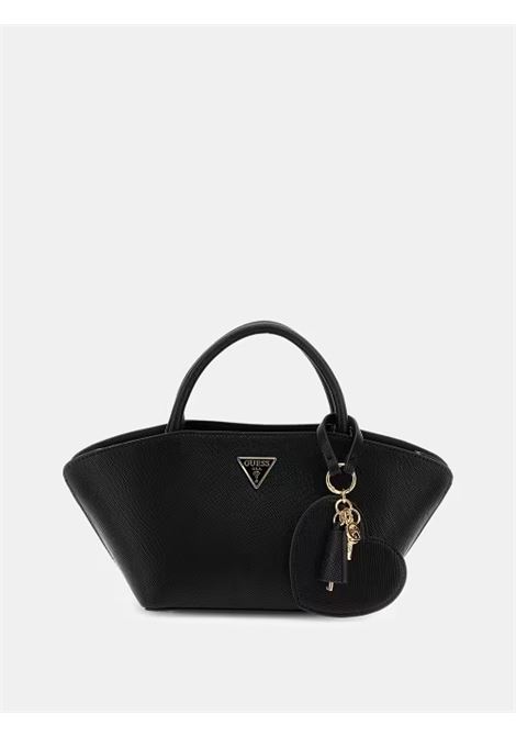 Borsa a Mano Bolena Mini Satchel Nera in Similpelle con Logo GUESS | Borsa | HWZG9207760BLA