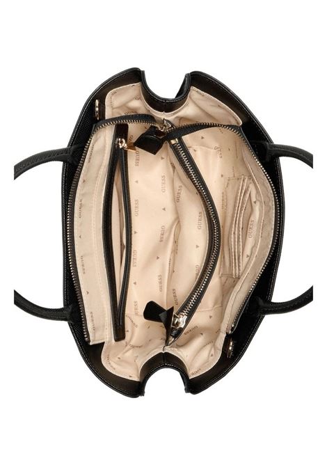 Borsa a Mano Bolena Mini Satchel Nera in Similpelle con Logo GUESS | Borsa | HWZG9207760BLA