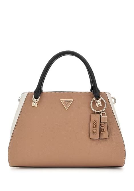 Borsa a Mano Noelle II Luxury Marrone multicolor in Saffiano GUESS | Borsa | HWZG9672070TNM