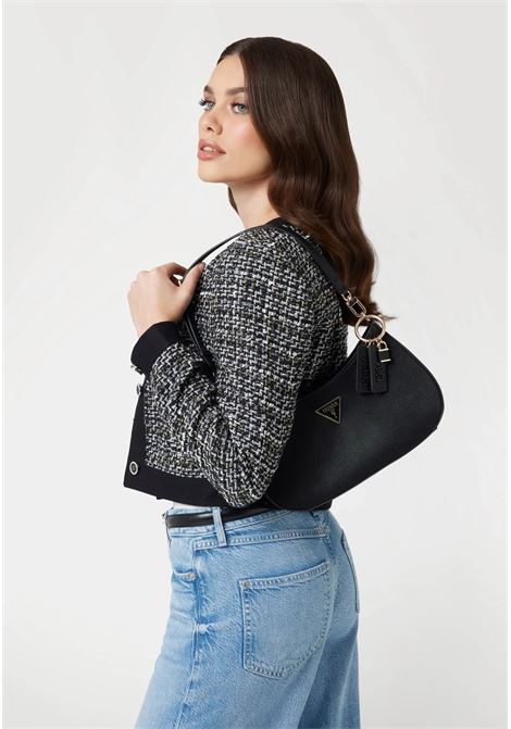 Borsa a Spalla NOELLE II TOP ZIP Nera con Chiusura a Zip GUESS | Borsa | HWZG9672180BLA