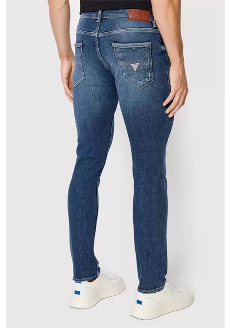 Jeans Uomo Guess Miami in Denim Bi-Stretch Lavaggio Medio GUESS | Jeans | M2YAN1D4Q422CRM