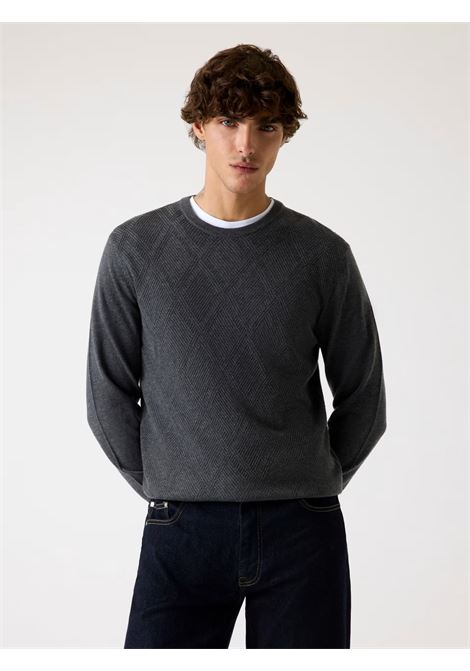 Maglione Uomo Jamaar Grigio con Fantasia a Rombi in Misto Lana GUESS | Maglia | M5BR08Z0432DWHT