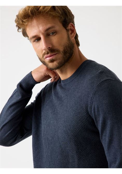 Maglione Uomo Jamaar Blu con Fantasia a Rombi in Misto Lana GUESS | Maglia | M5BR08Z0432H71W