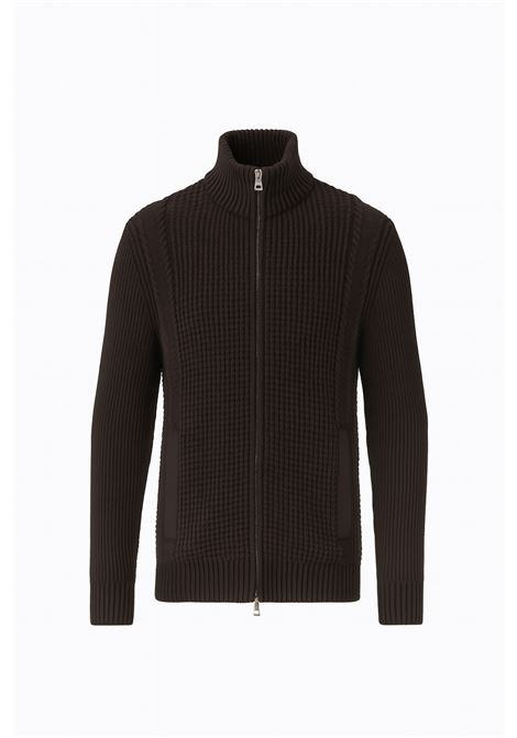 Cardigan Waffle Zip Ryder Marrone da Uomo con Zip GUESS | Cardigan | M5BR40Z2ZK2G1H3
