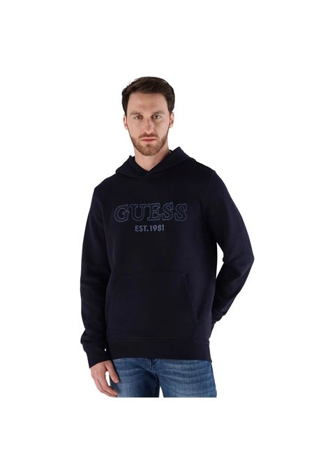 Felpa con Cappuccio Beau nera con Logo Ricamato GUESS | Felpa | M5YQ36KCN01JBLK